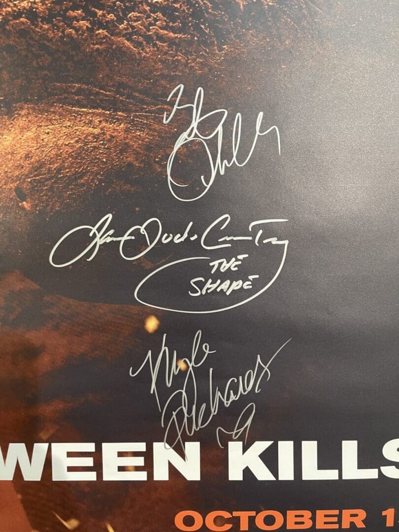 Autographed "Halloween Kills" movie poster.
