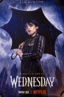 Wednesday series poster with umbrella