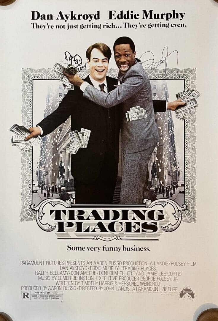 Movie poster for "Trading Places" comedy.