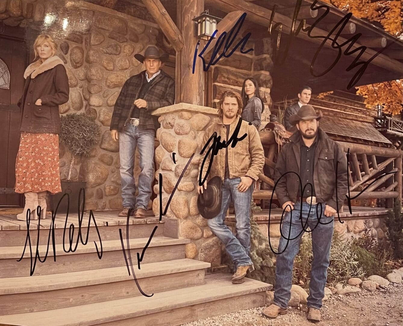 Group standing outside rustic
