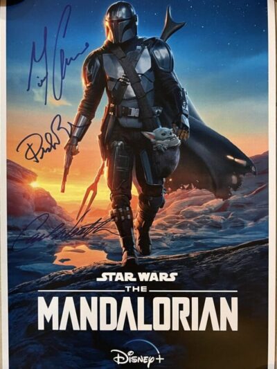 The Mandalorian poster with character walking.