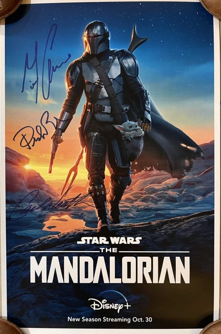 The Mandalorian poster with character walking.