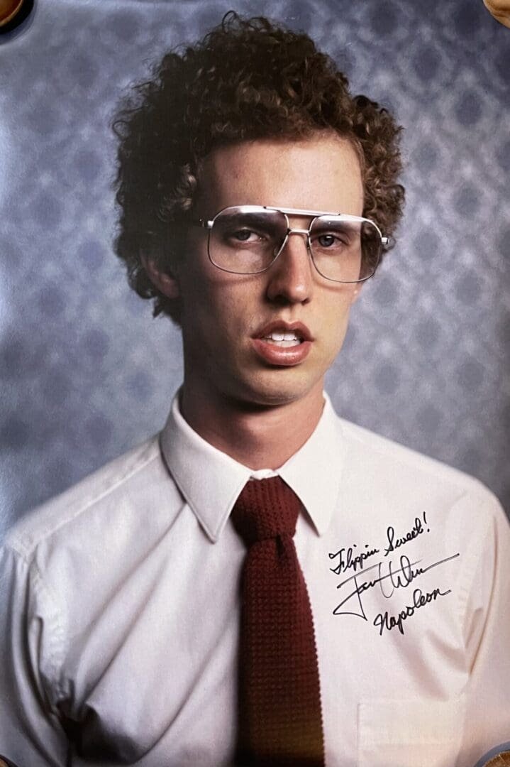 Young man with curly hair