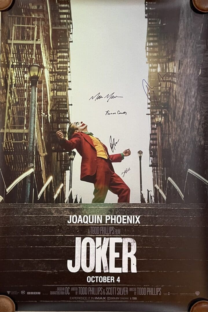 Movie poster of "Joker" with signatures.