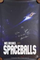 Spaceballs movie poster with spaceship illustration.
