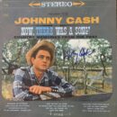 Johnny Cash album cover with autograph.