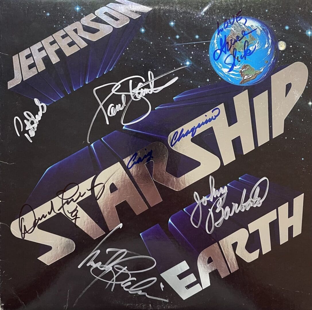 Jefferson Starship album cover with signatures.