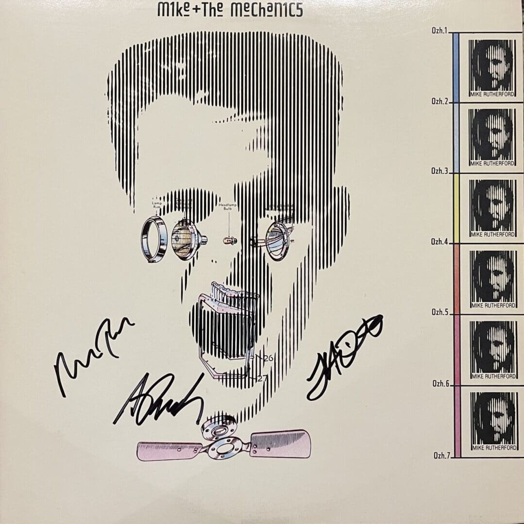 Album cover with abstract face design.