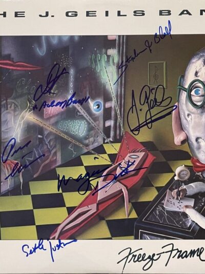 Surreal album cover with signatures