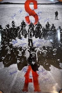 Motorcycle group forming "S" and "A".