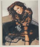 Woman in black lace dress