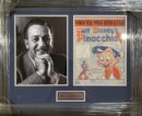 Framed photo and poster of Walt Disney.