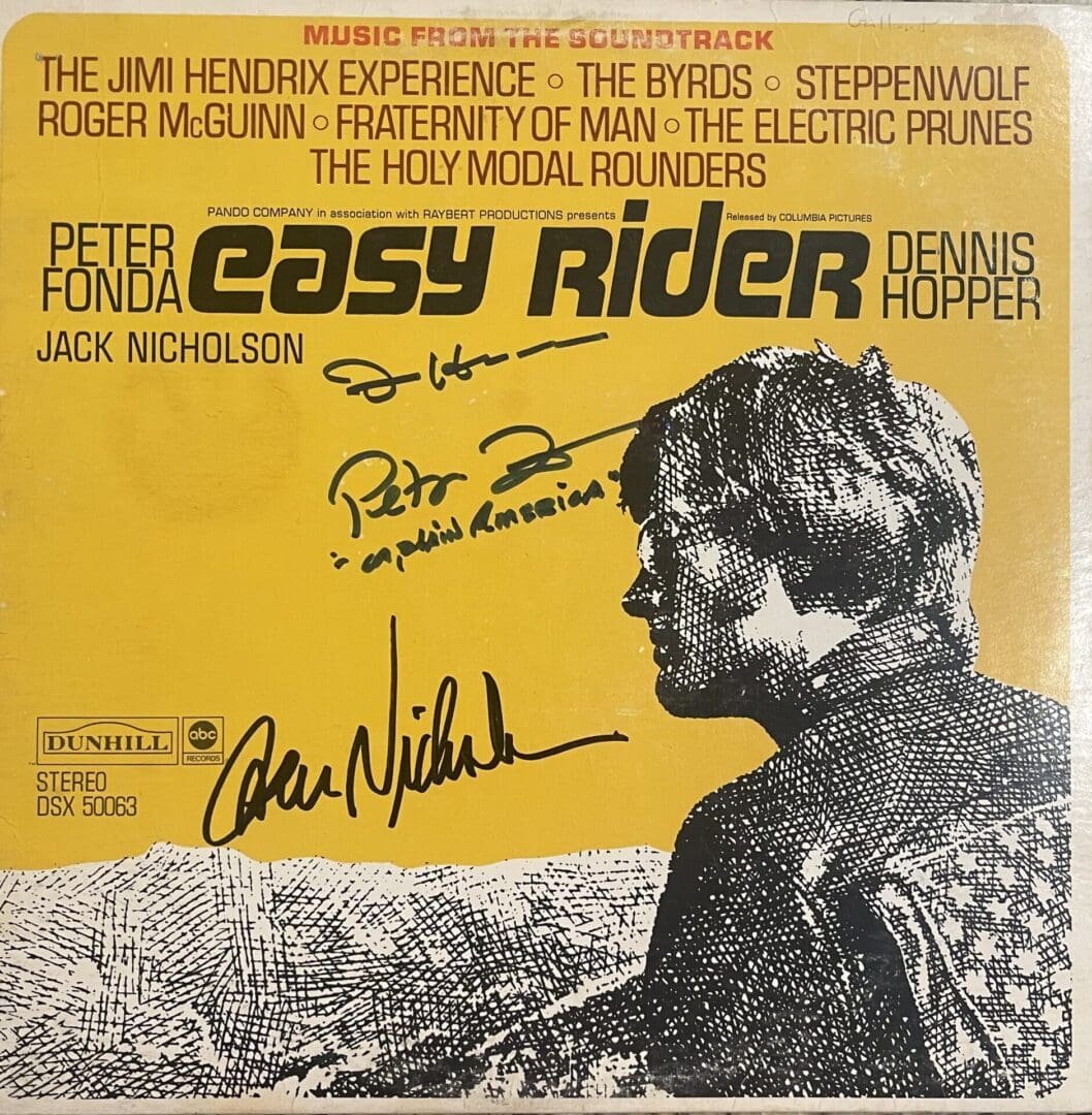 Easy Rider soundtrack cover with autographs.