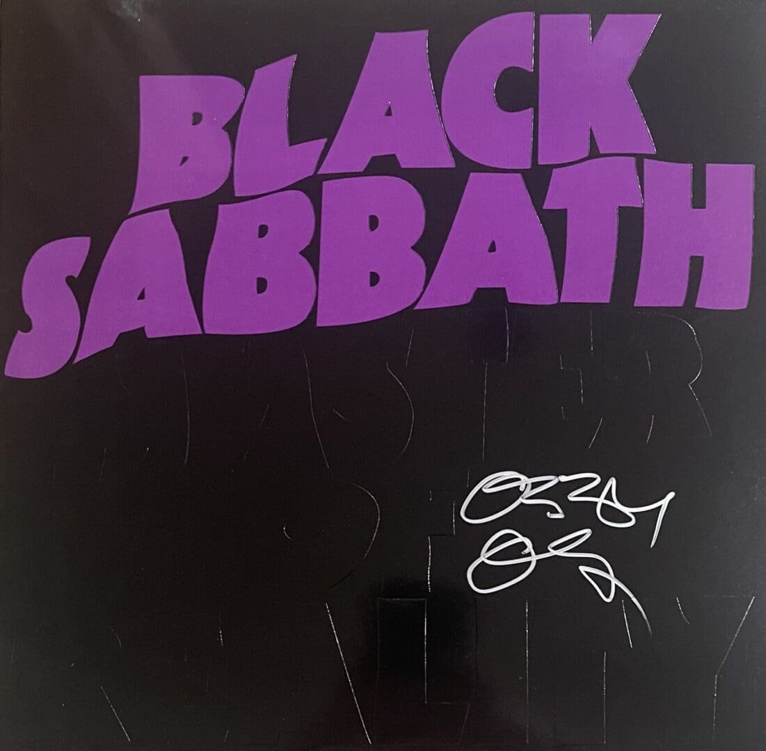 Black Sabbath album cover with autograph.