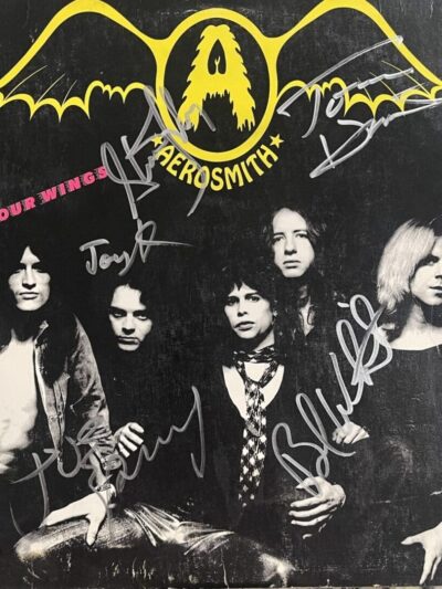 Aerosmith "Get Your Wings" album cover autographed.