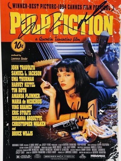 Pulp Fiction movie poster with Uma Thurman.
