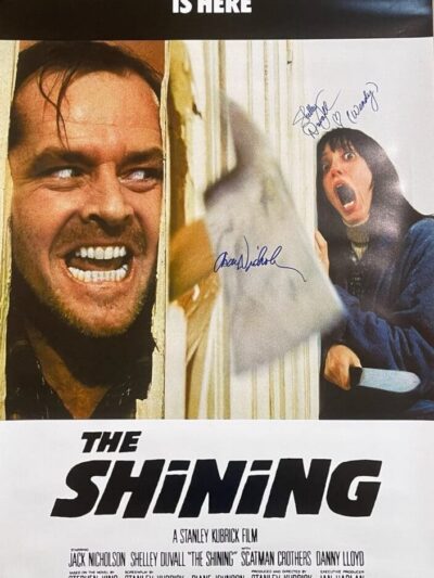 The Shining movie poster with signatures.