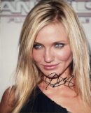 Blonde woman smiling at event