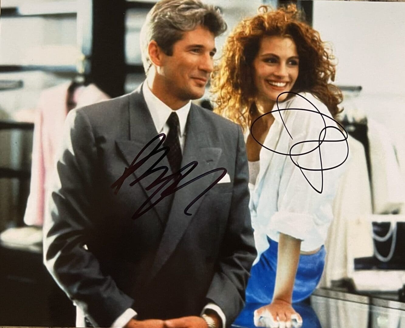 Man and woman smiling