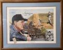 Baseball-themed collage with signed photograph.