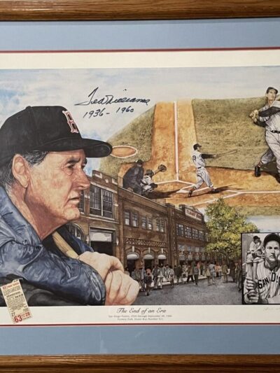 Baseball-themed collage with signed photograph.