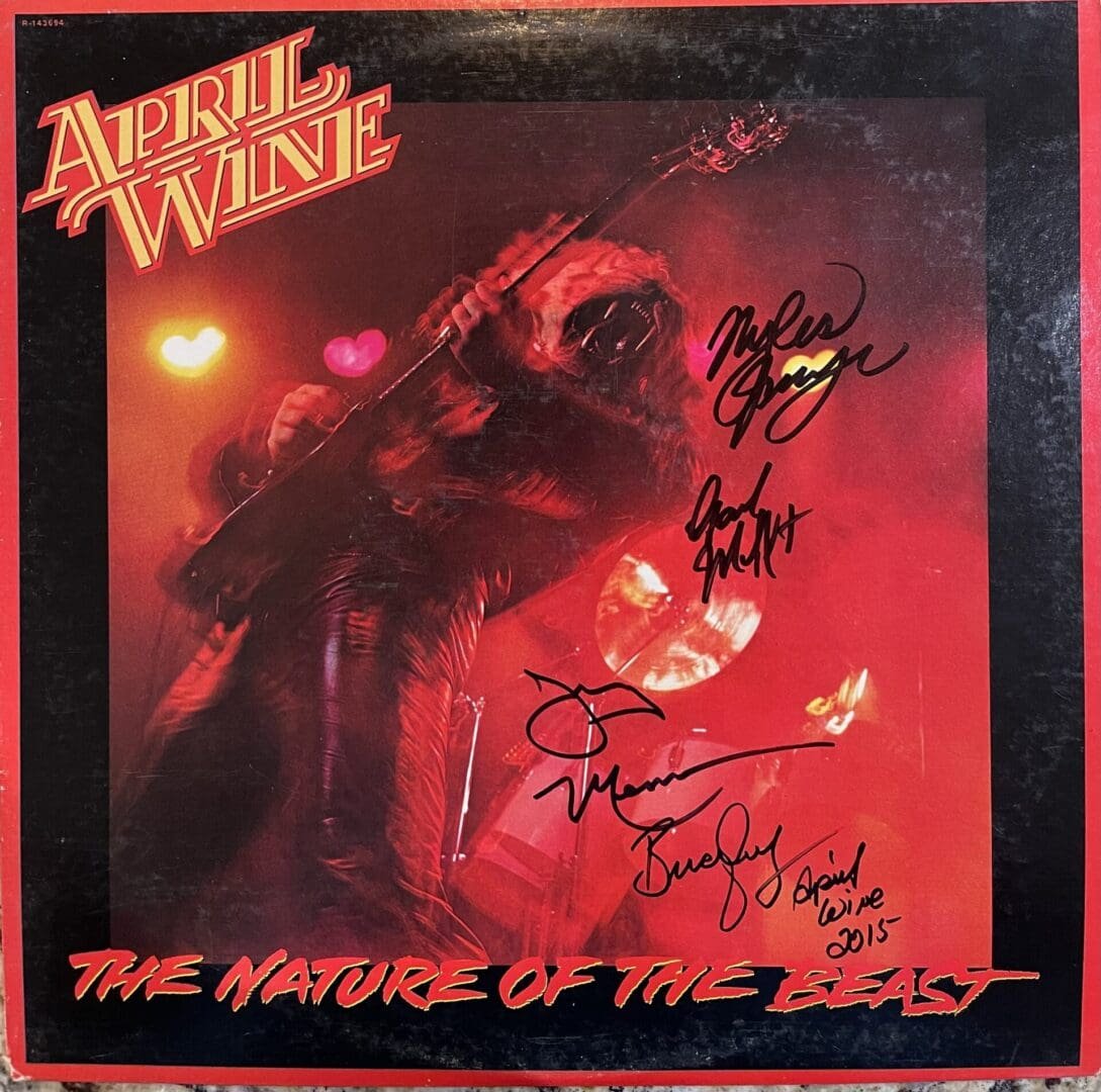 April Wine album cover with autographs.
