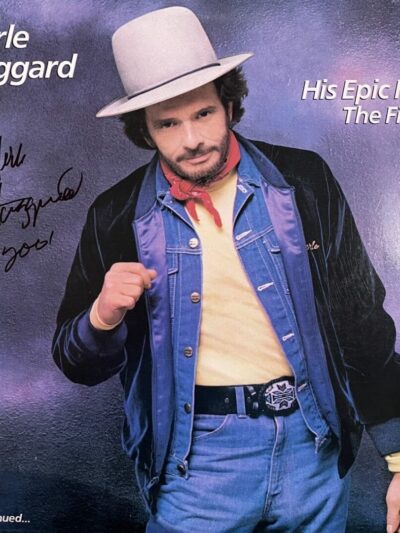 Merle Haggard album cover with autograph.