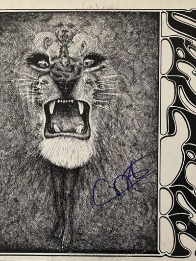 Lion illustration on Santana album cover.