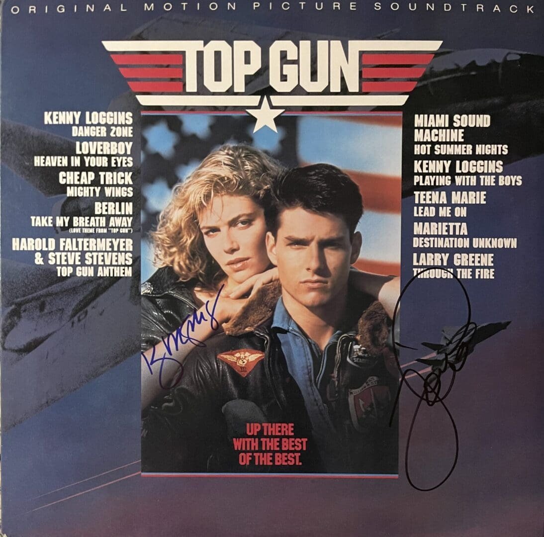 Top Gun soundtrack album cover with signatures.