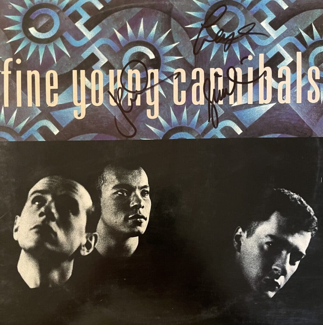 Fine Young Cannibals album cover with signatures.