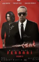 Movie poster featuring three actors and cars.