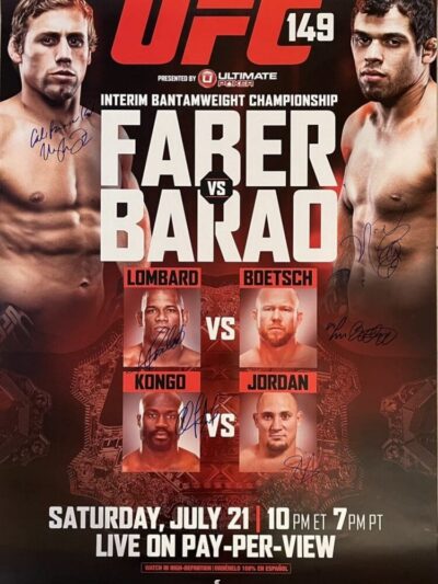 UFC 149 fight poster with fighters.