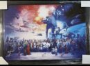 Star Wars characters and vehicles in space scene.
