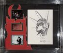 Framed artwork with photos and Statue of Liberty.