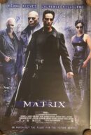 The Matrix movie poster with main characters.