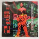Autographed album cover with explicit lyrics warning.