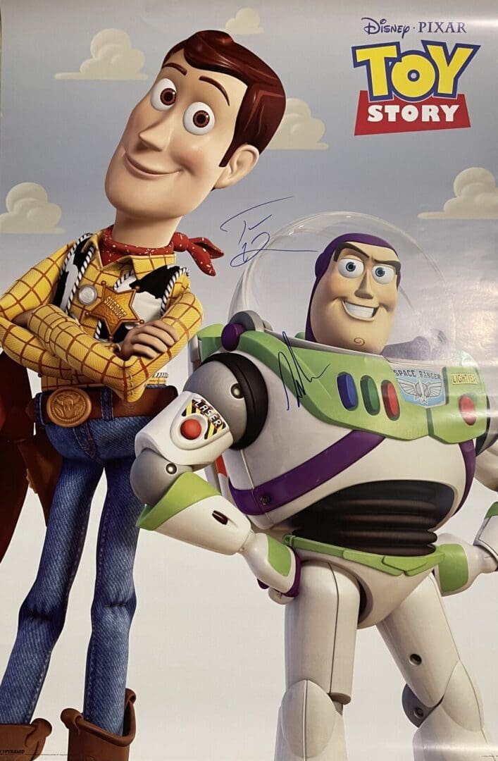 Toy Story poster with Woody and Buzz.