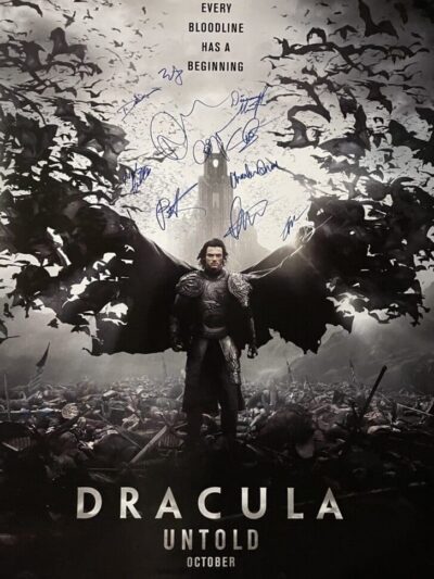 Dracula Untold movie poster with autographs.