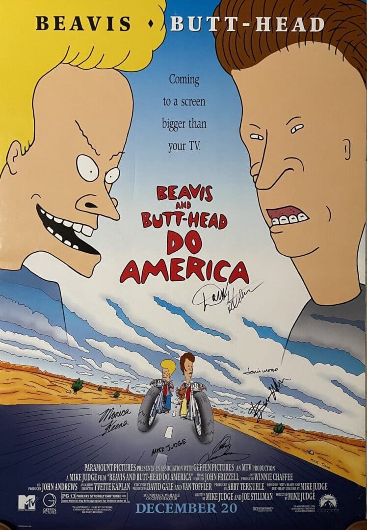 Animated movie poster with two cartoon characters.