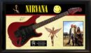 Nirvana-themed guitar collage with band images.