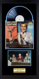Framed Tonight Show memorabilia with record.