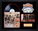 Framed Traveling Wilburys vinyl record and photos.