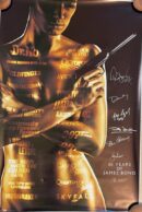 James Bond films montage on woman's body.