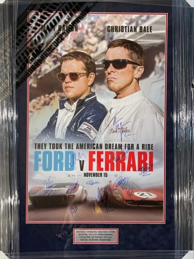 Ford v Ferrari movie poster with signatures.