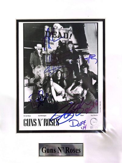 Signed Guns N' Roses band photo.