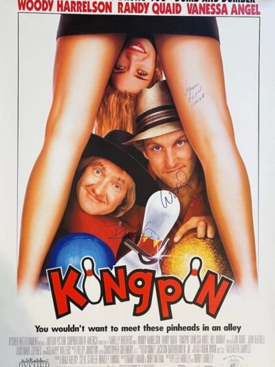 Kingpin movie poster with comedic bowling theme.