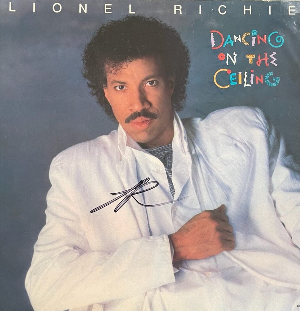 Man in white suit on vintage album cover