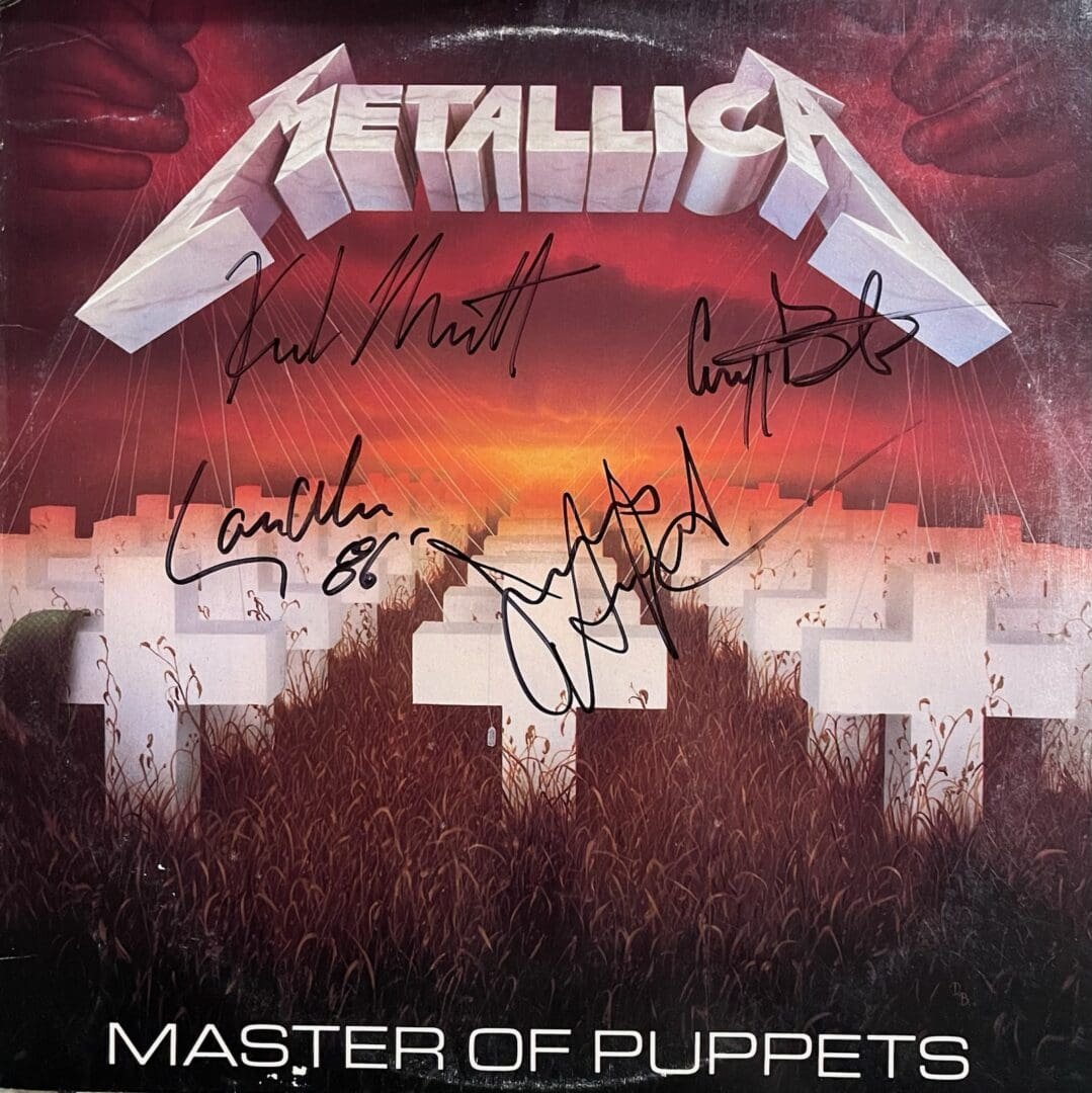 "Metallica" Band Autographed Album - Master of Puppets