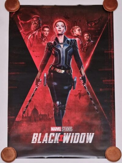Black Widow movie poster with main character.