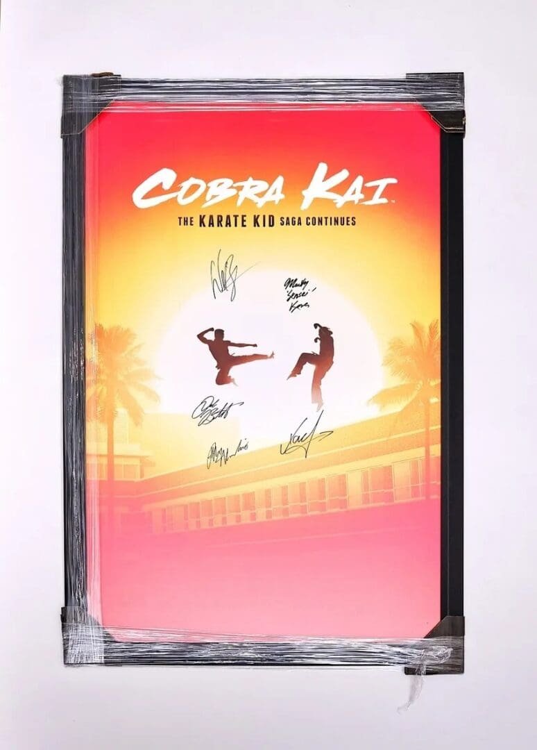 Framed Cobra Kai Cast Signed Show Poster